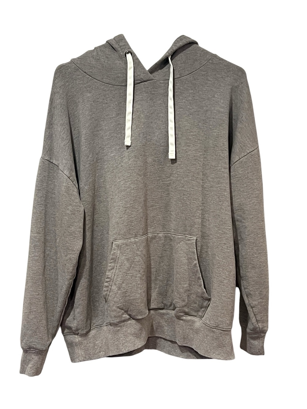 Buffalo David Bitton Gray Pullover Hoodie w/White Drawstrings Kangaroo Pocket